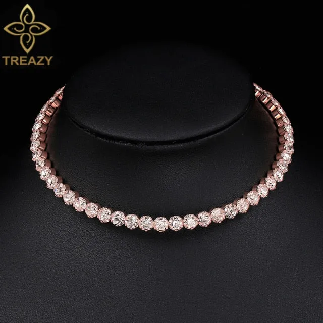 Bridal Fashion Crystal Rhinestone Choker Necklace Jewelry