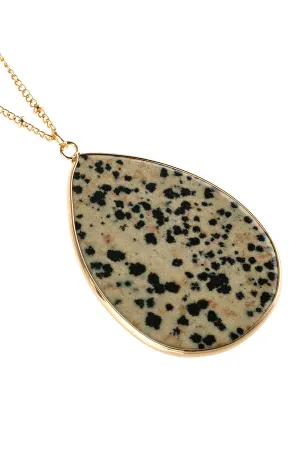 Brown Oval Stone Pendant Necklace - Pack of 6