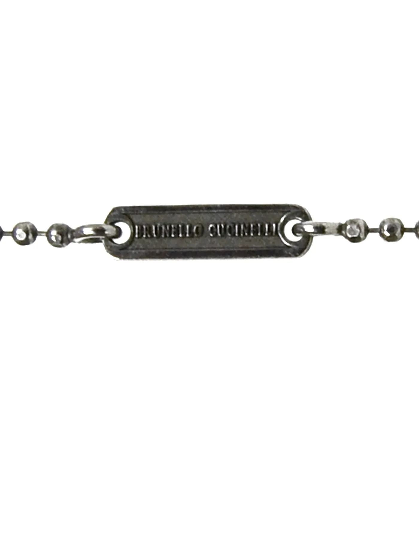 Brunello Cucinelli Blackened Sterling Siver Y Chain Lariat Necklace