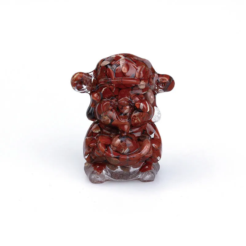 Buddha Stones God of Wealth Amethyst Crystal Resin Energy Fortune Home Decoration