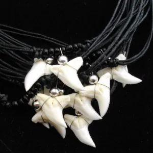 Bulk Shark Tooth Necklaces 40pcs Black and Turquoise