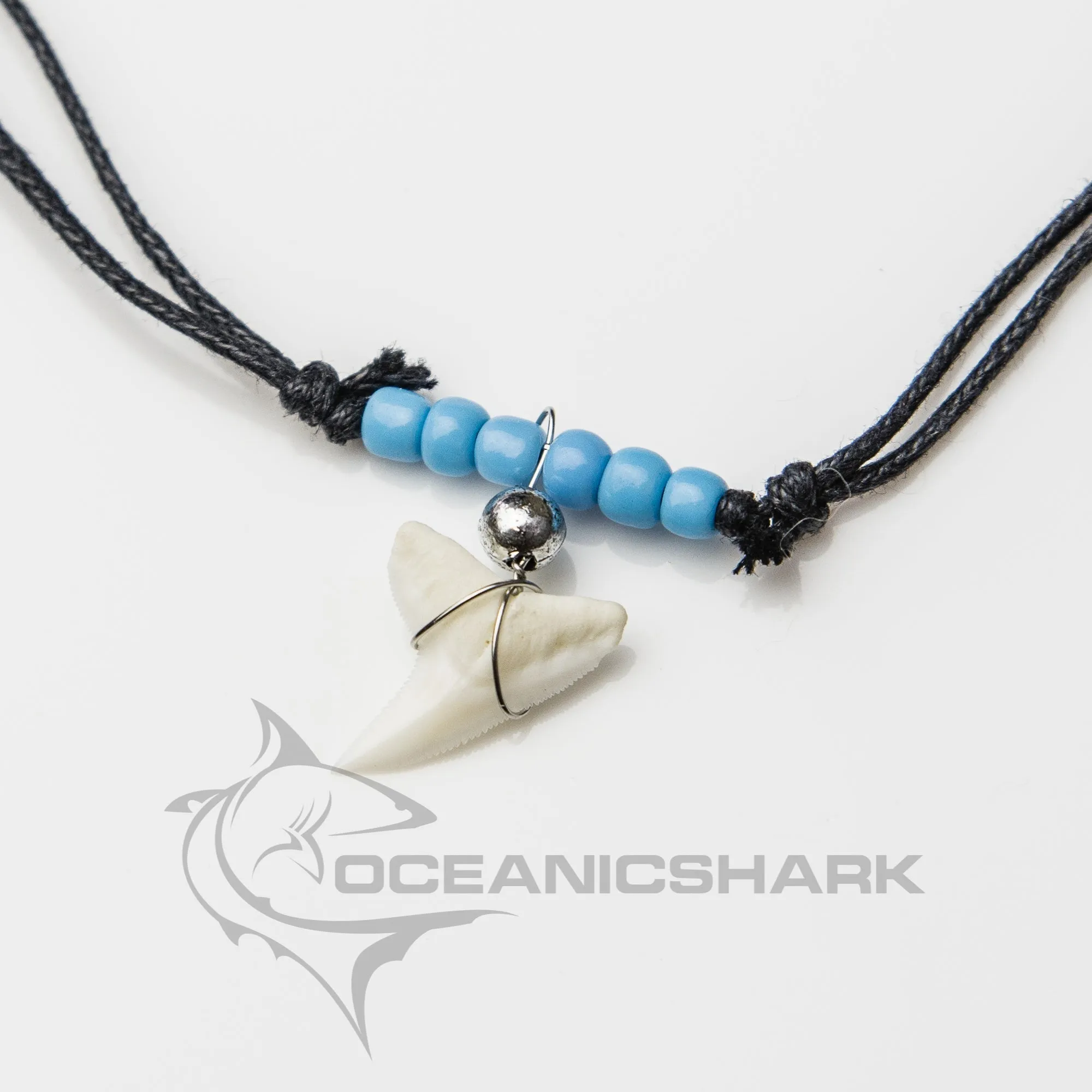 Bulk Shark Tooth Necklaces Turquoise 40 pcs c1-bulk