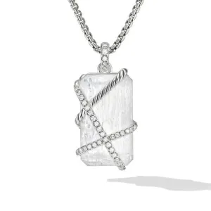 Cable Wrap Amulet in Sterling Silver with Crystal and Diamonds
