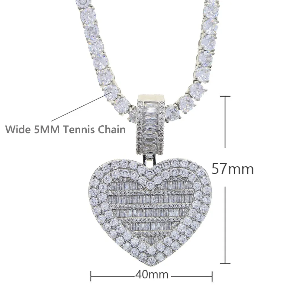 Can Be Opened Heart-shaped Photo Pendant Necklace