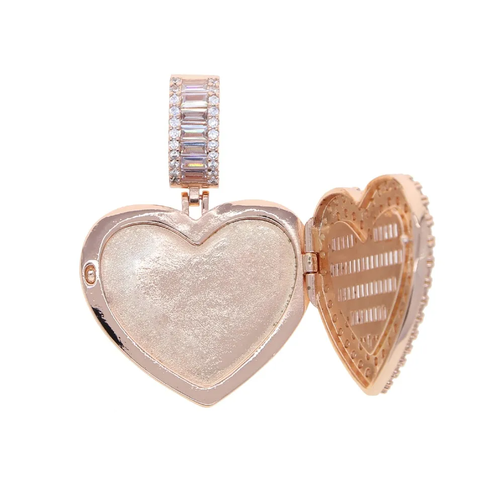 Can Be Opened Heart-shaped Photo Pendant Necklace
