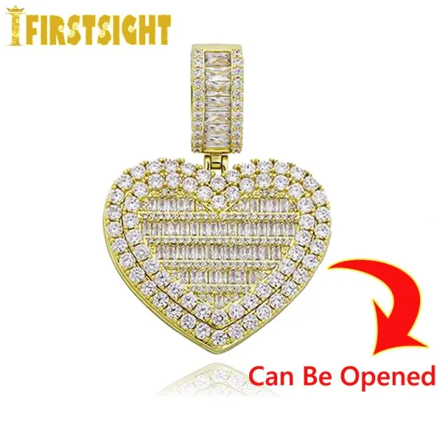 Can Be Opened Heart-shaped Photo Pendant Necklace