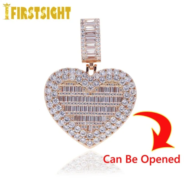 Can Be Opened Heart-shaped Photo Pendant Necklace