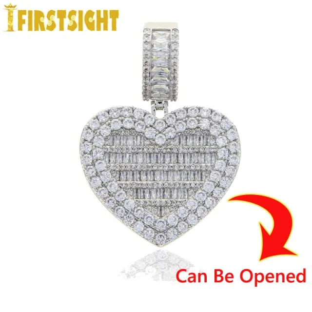 Can Be Opened Heart-shaped Photo Pendant Necklace