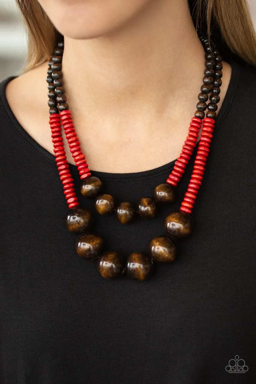 Cancun Cast Away Red Paparazzi Necklace