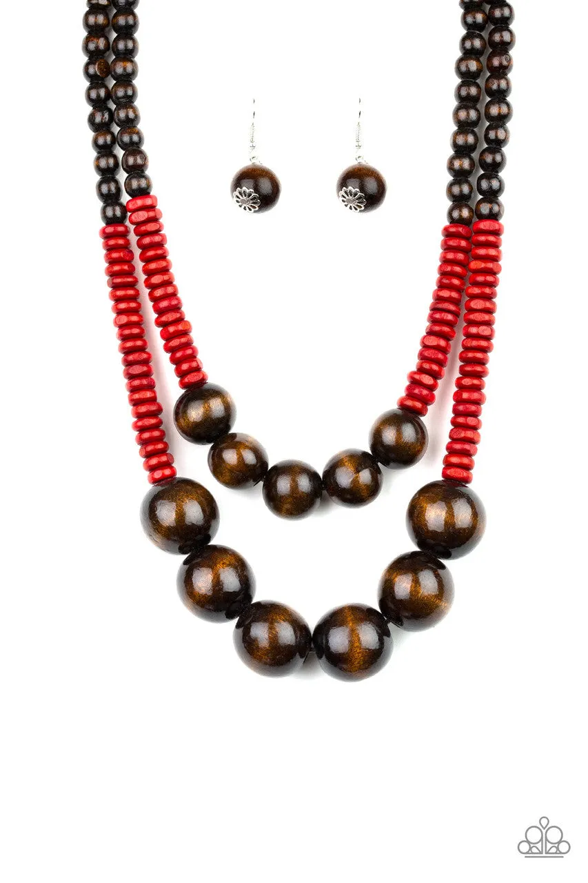 Cancun Cast Away Red Paparazzi Necklace