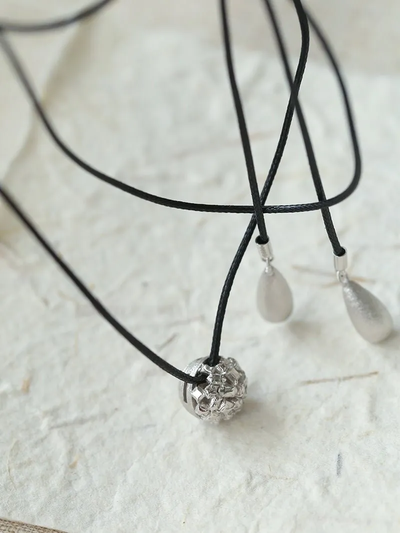 Carat Series Black Leather Cord Carat Pendant Necklace