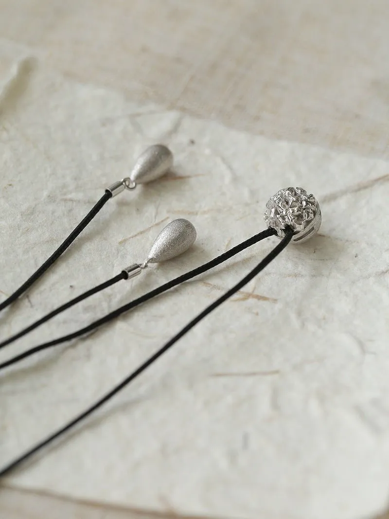 Carat Series Black Leather Cord Carat Pendant Necklace