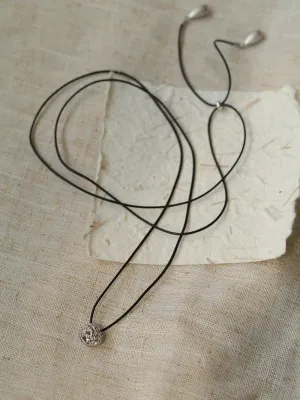 Carat Series Black Leather Cord Carat Pendant Necklace