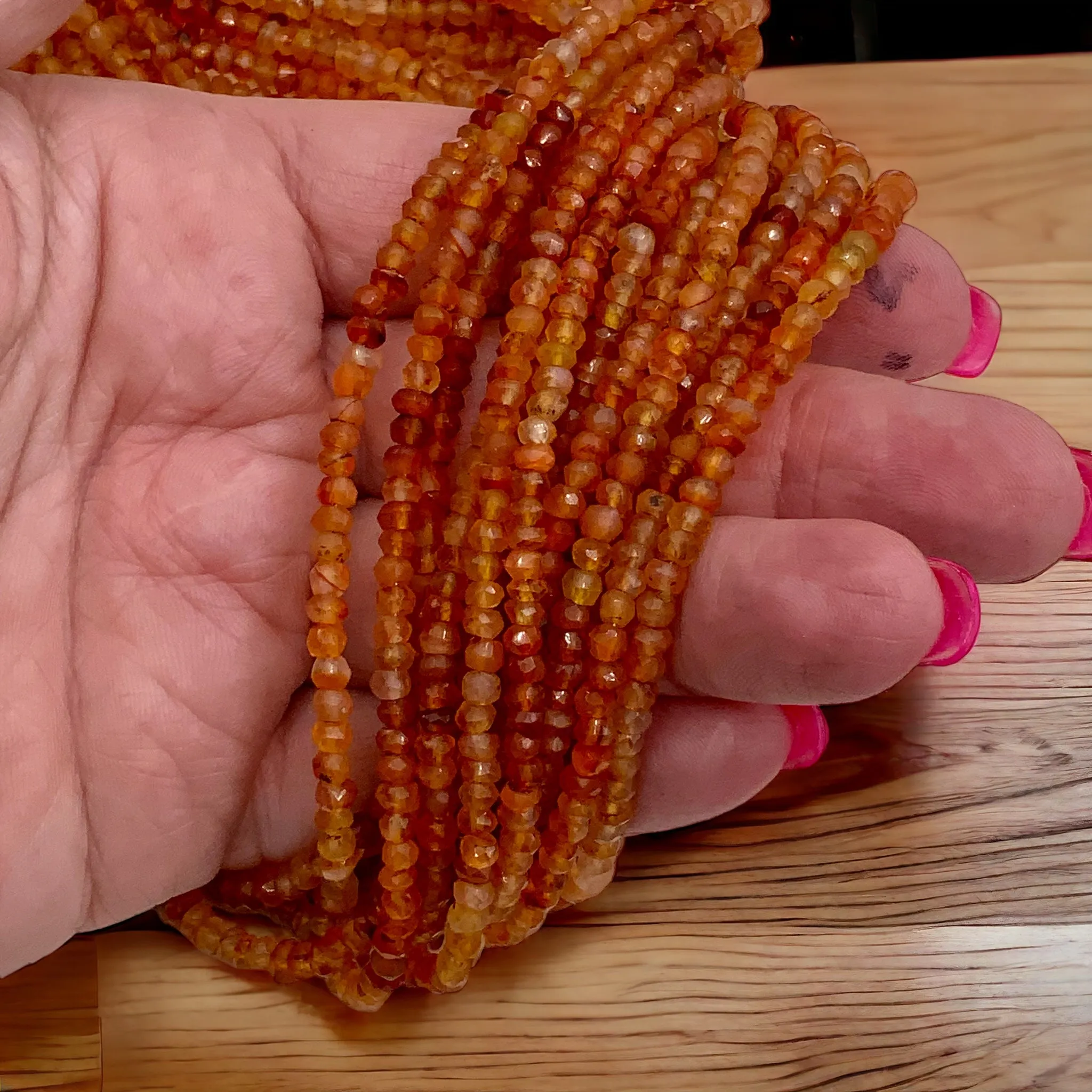 Carnelian 4 mm Beaded Necklace