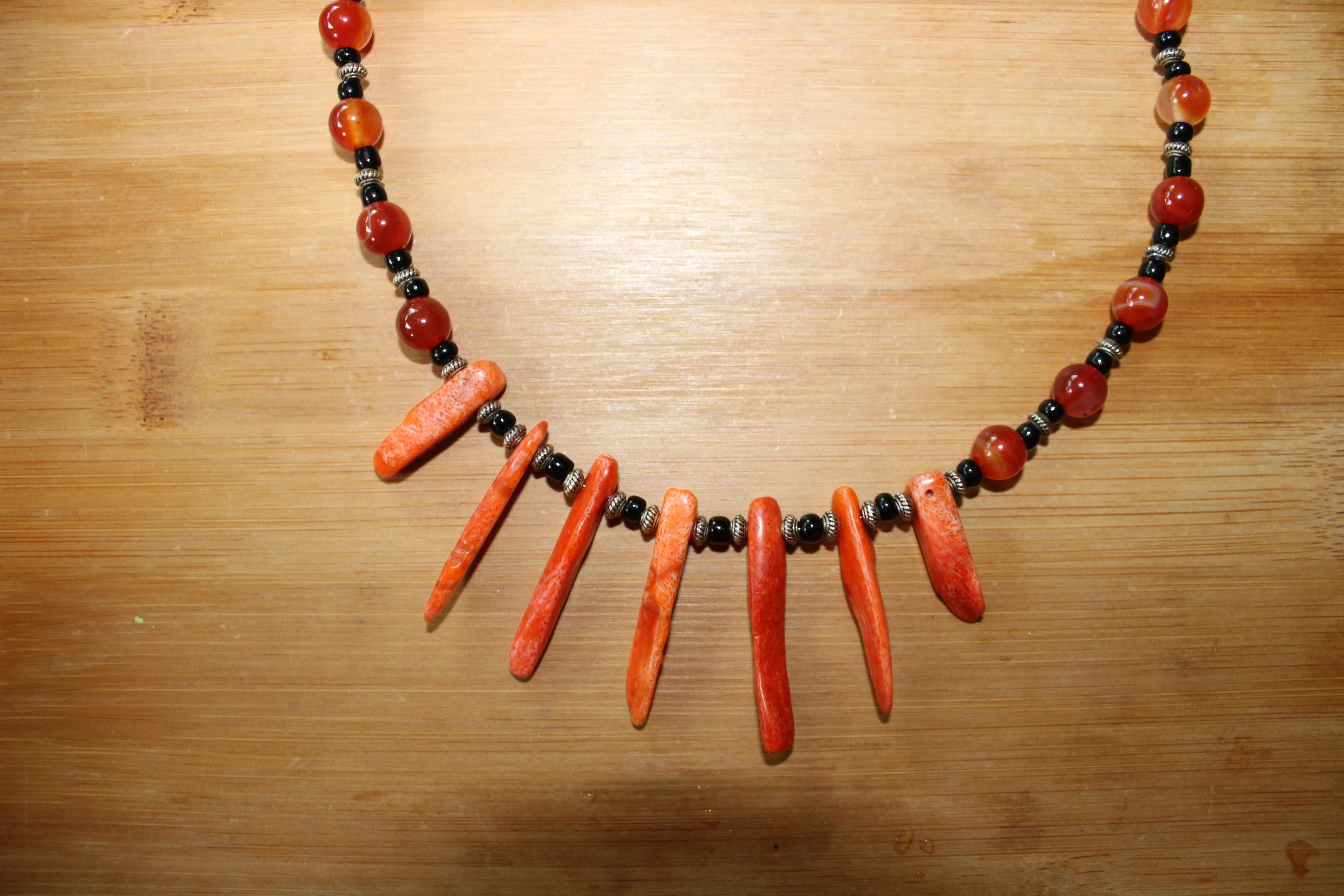 Carnelian and Coral Necklace