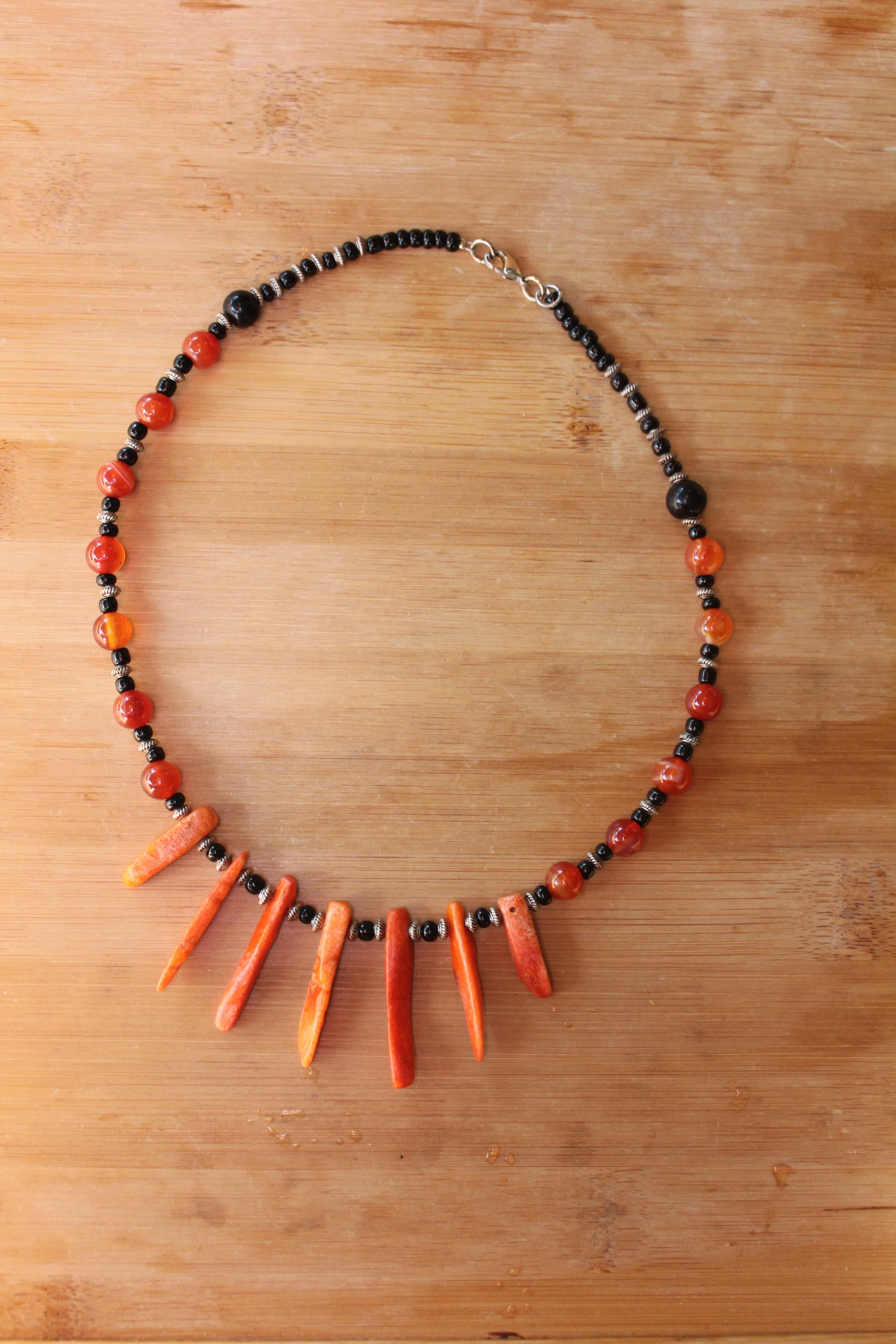 Carnelian and Coral Necklace