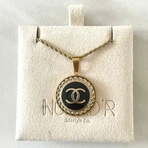 CC Classic Pendant Necklace- BLACK