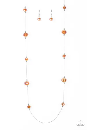 Champagne on the Rocks Orange Paparazzi Necklace