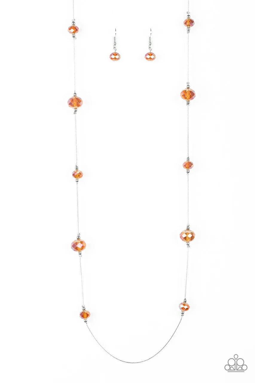 Champagne on the Rocks Orange Paparazzi Necklace