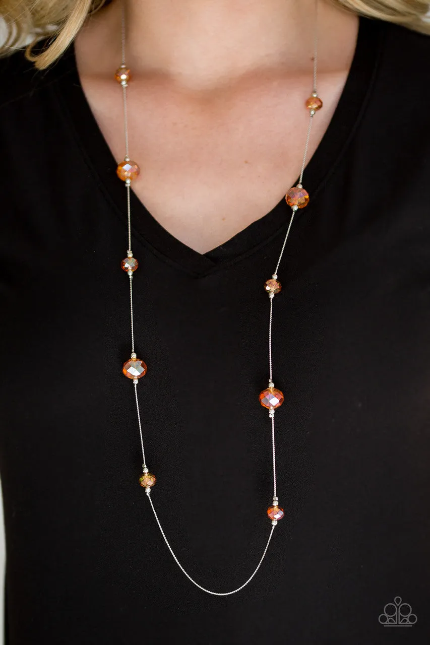 Champagne on the Rocks Orange Paparazzi Necklace