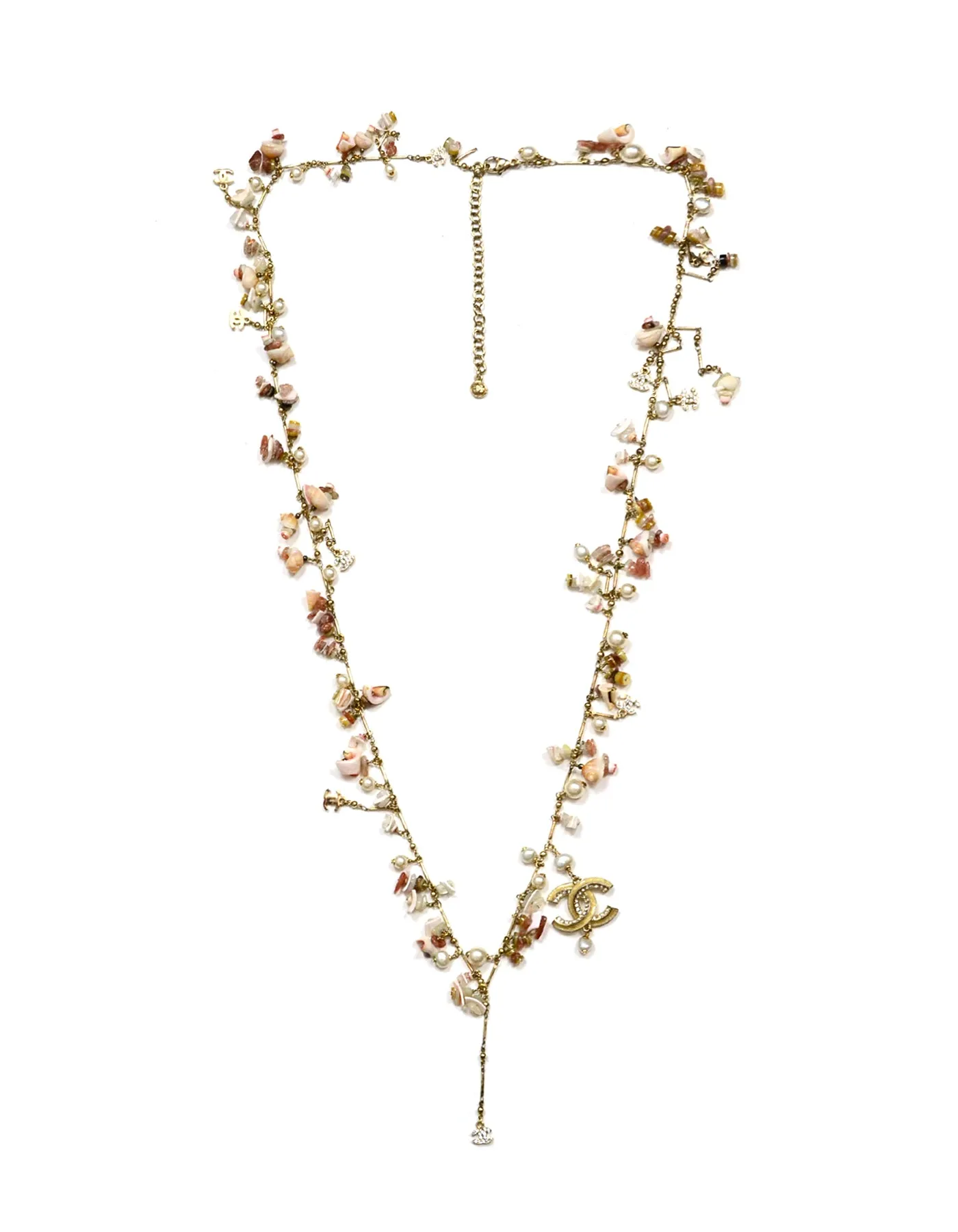 Chanel Seashell & Faux Pearl Necklace Belt