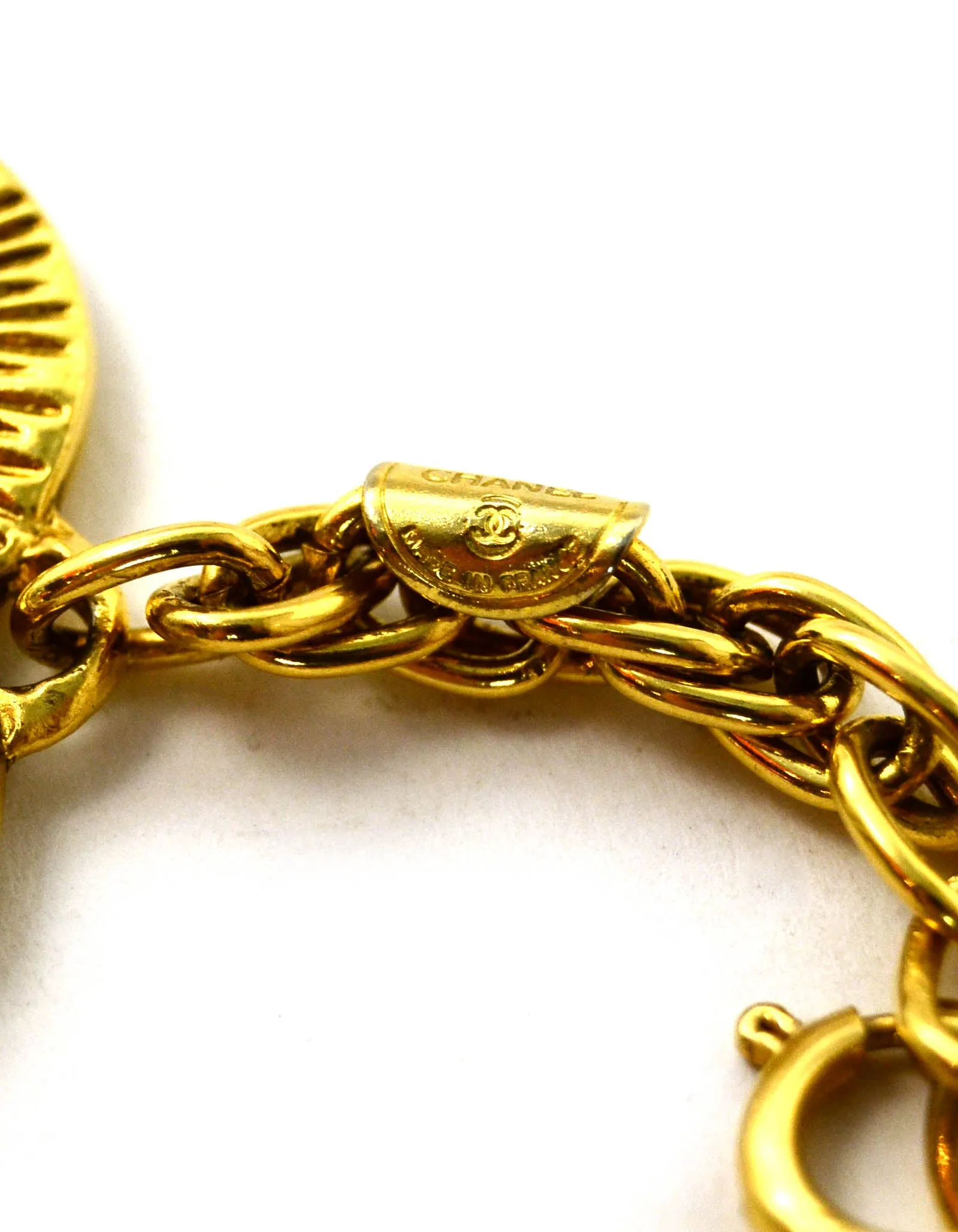 Chanel Vintage Goldtone CC Charm Necklace