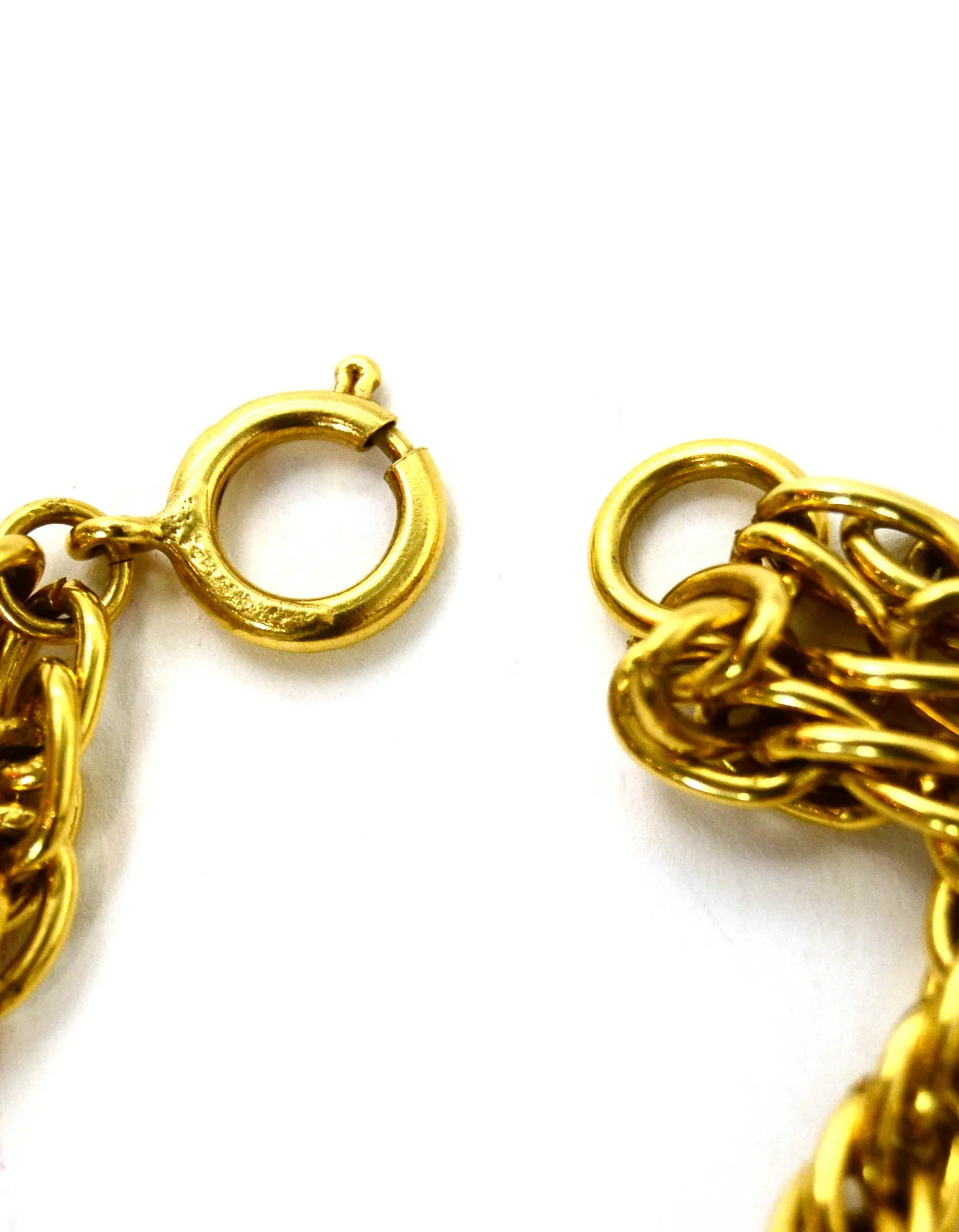 Chanel Vintage Goldtone CC Charm Necklace