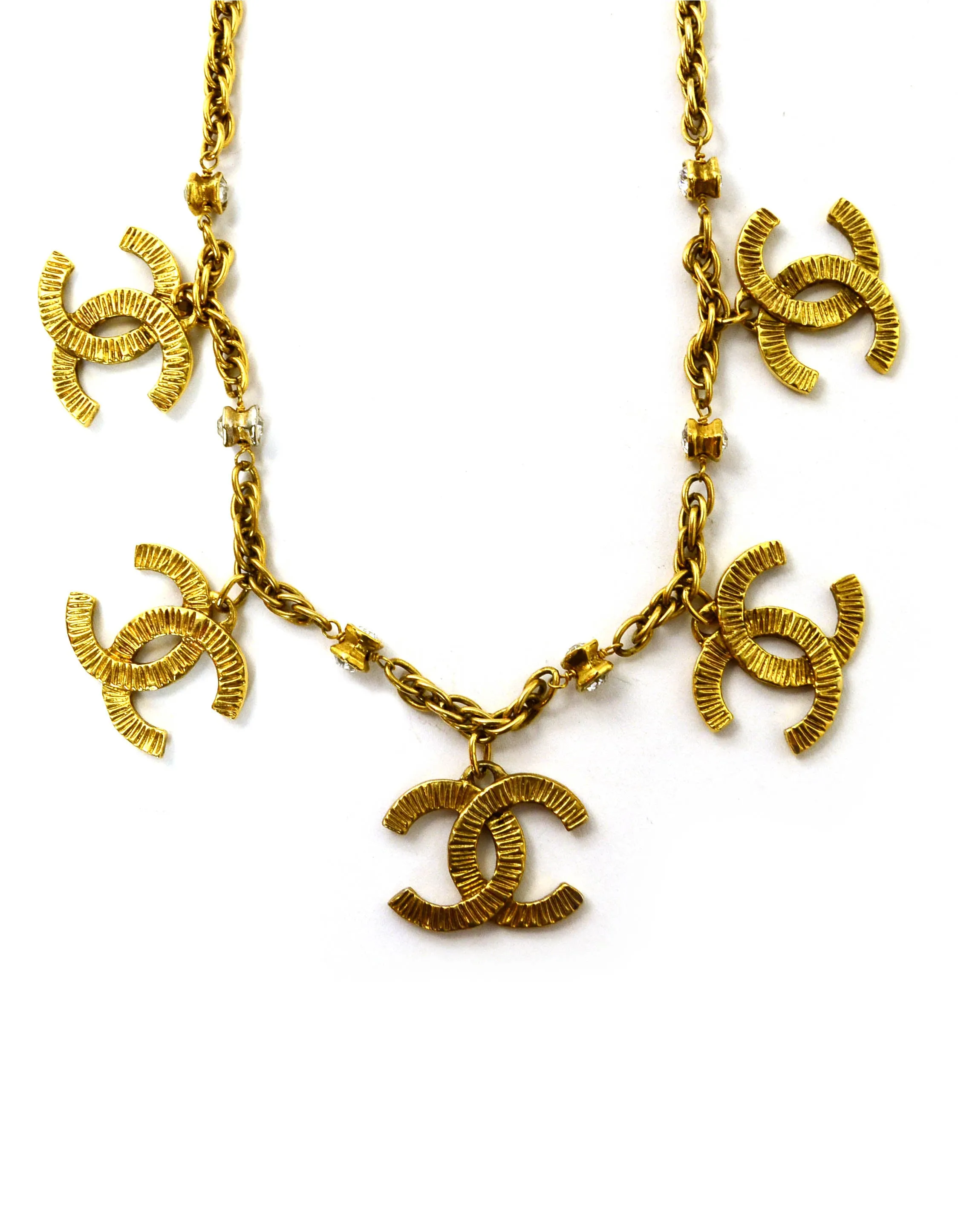 Chanel Vintage Goldtone CC Charm Necklace