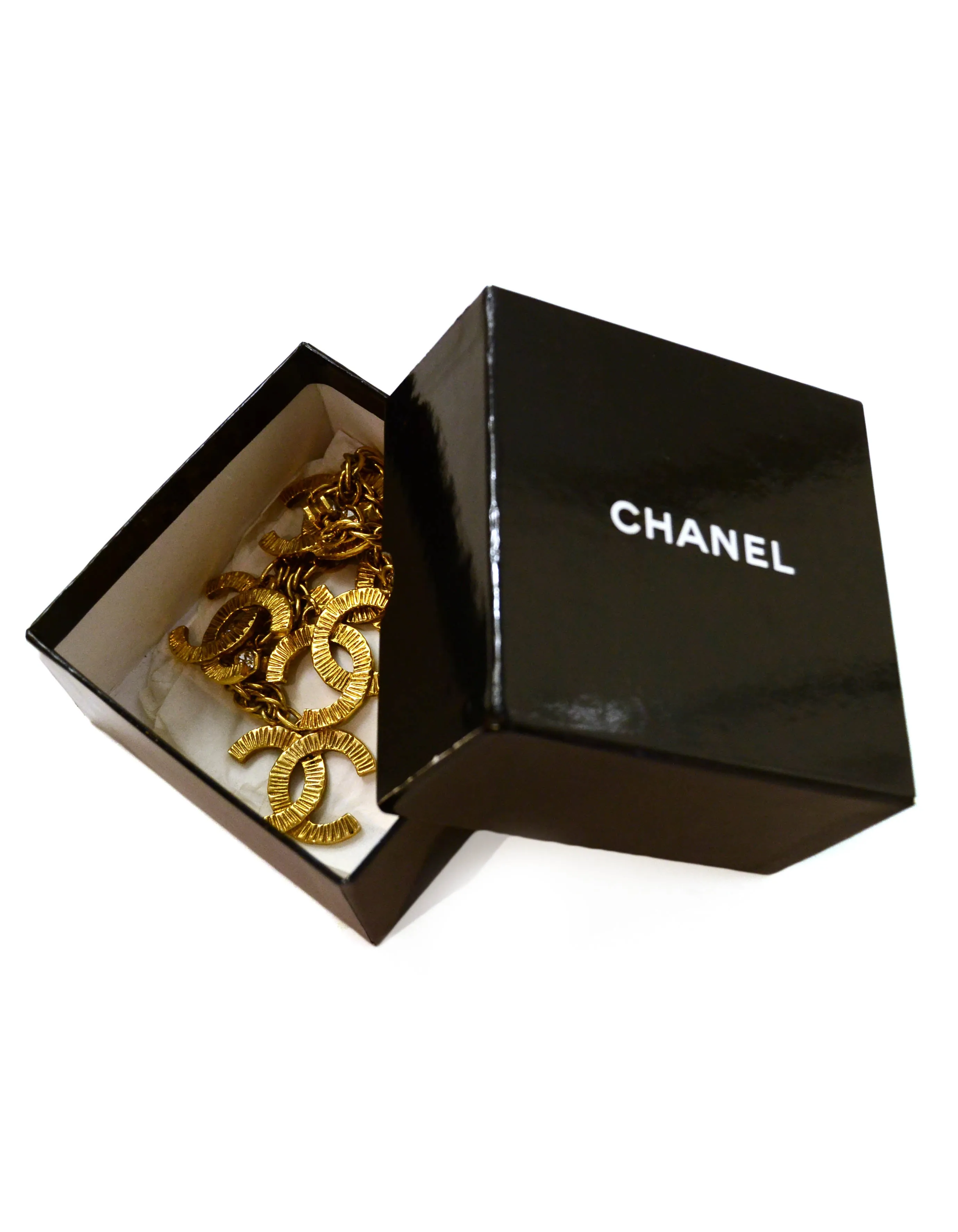 Chanel Vintage Goldtone CC Charm Necklace