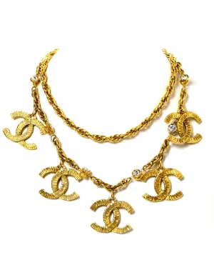 Chanel Vintage Goldtone CC Charm Necklace