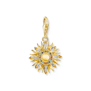Charm Pendant Sun Gold Multicoloured Stones