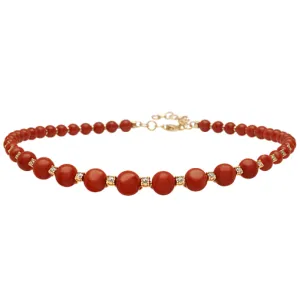 Cherie 18K Rose Gold Diamond and Red Coral Choker