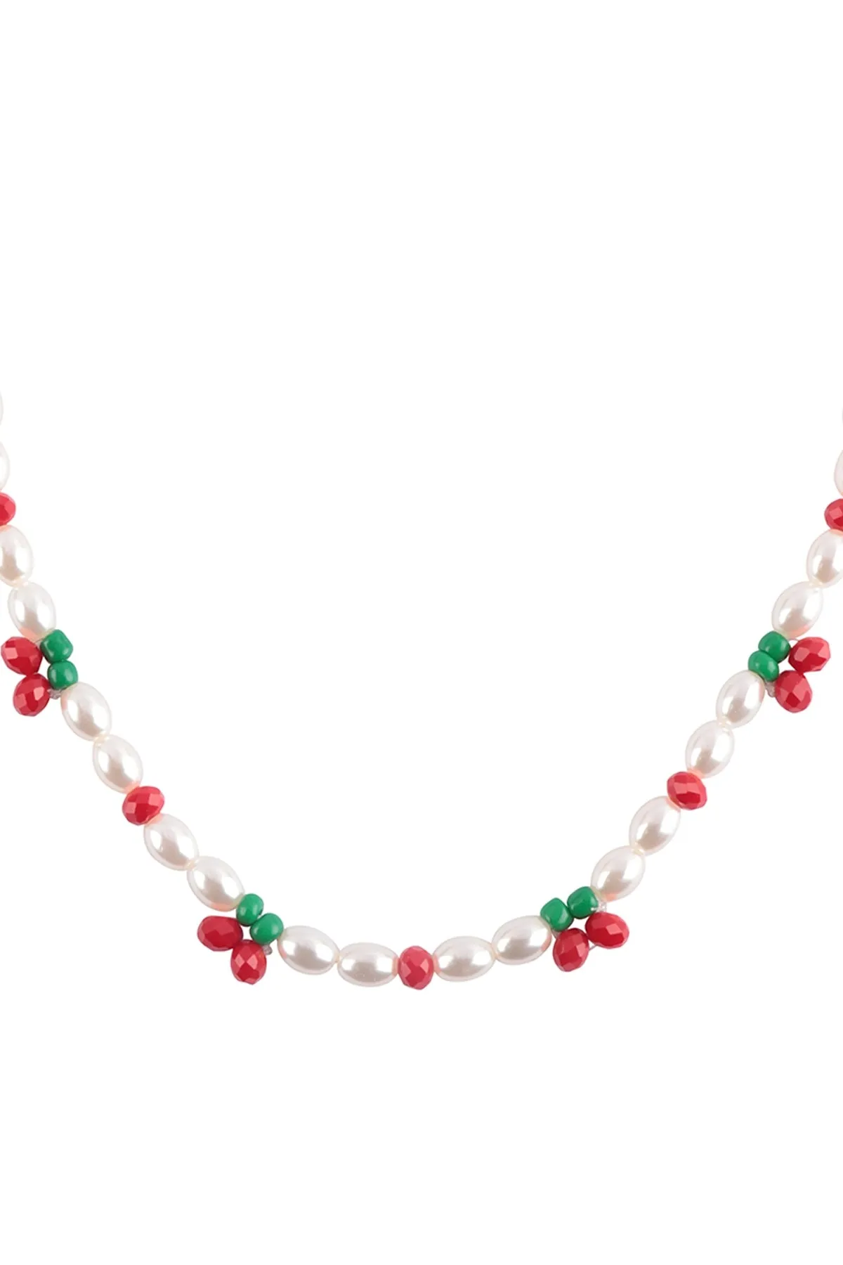 CHERRY & PEARL BEADED NECKLACE