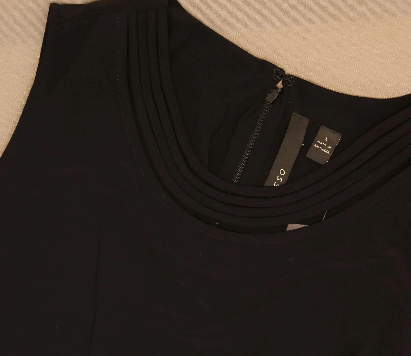 Chiasso Women's Sleeveless Little Black Dress With Fabric Necklace
