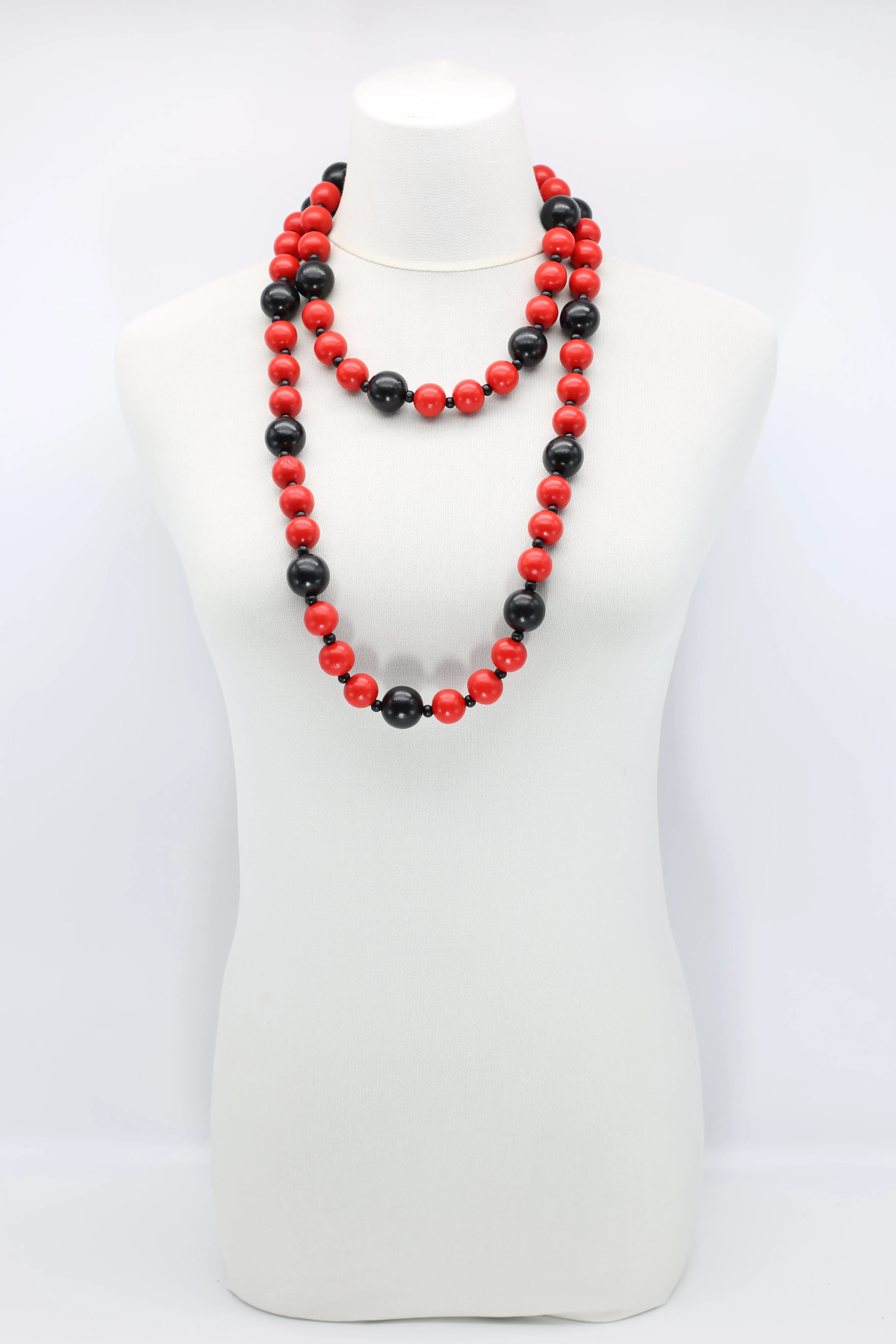 Christmas Collection Big LOVE & Beads Necklaces Set - Red/Black