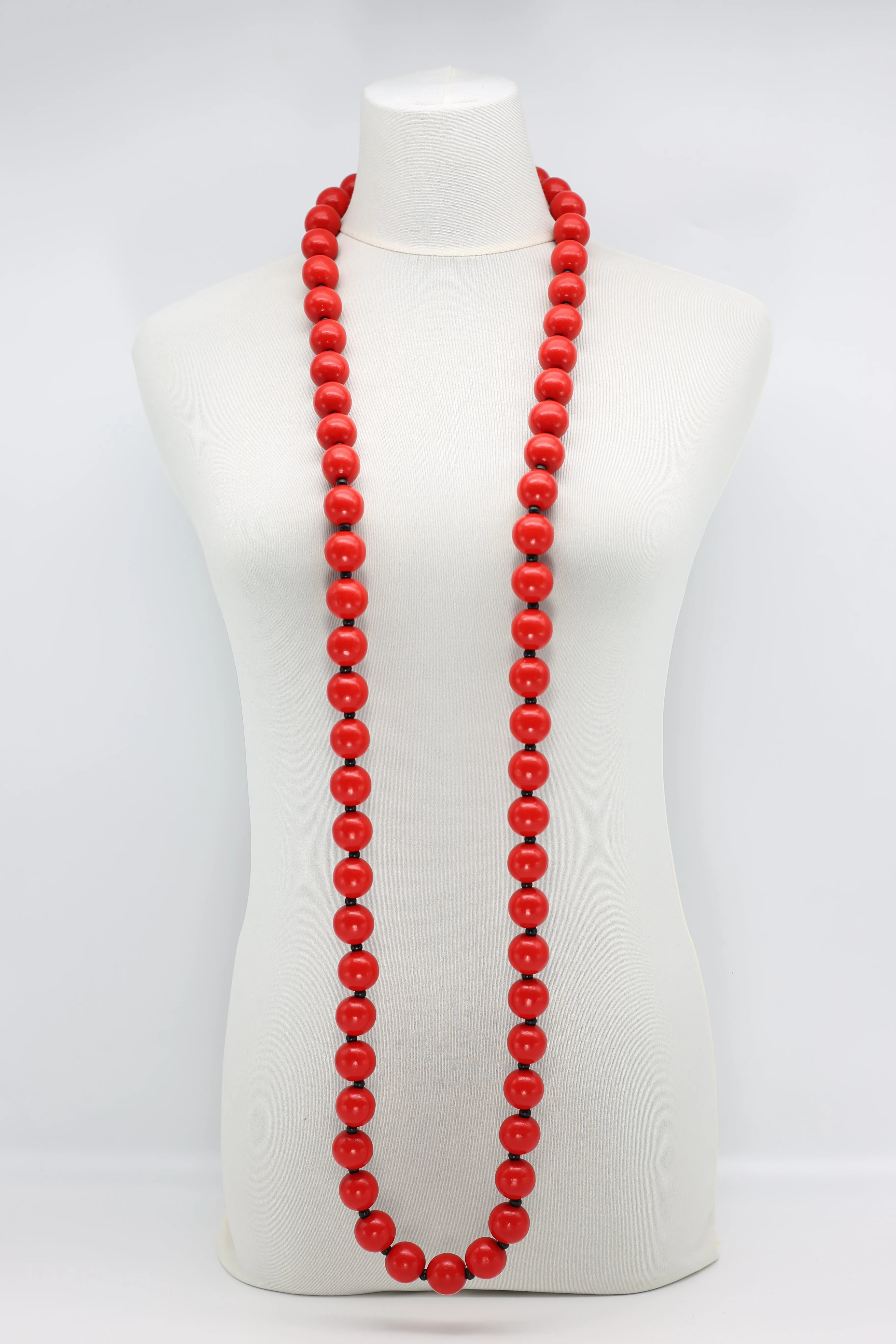 Christmas Collection Big LOVE & Beads Necklaces Set - Red/Black