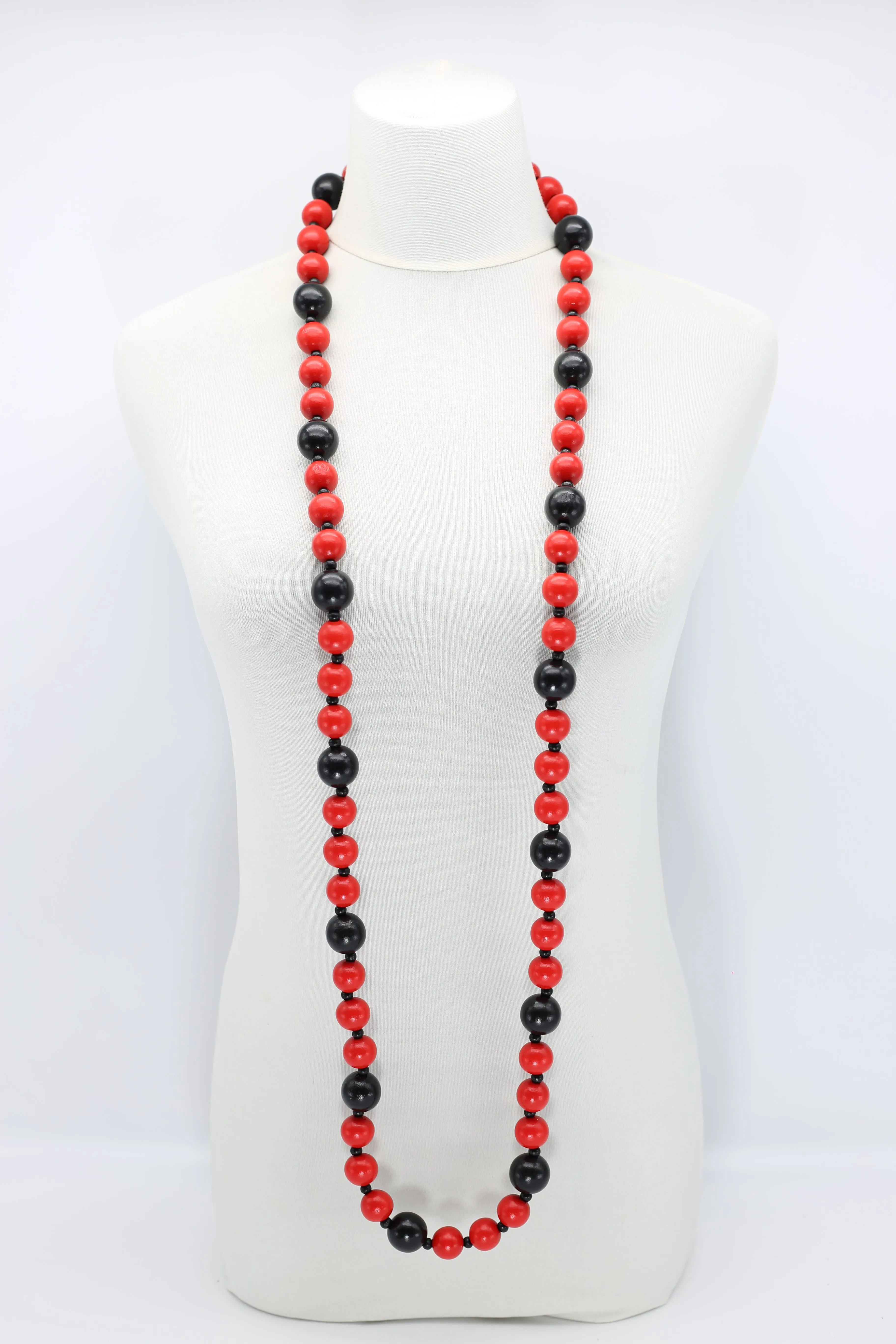 Christmas Collection Big LOVE & Beads Necklaces Set - Red/Black