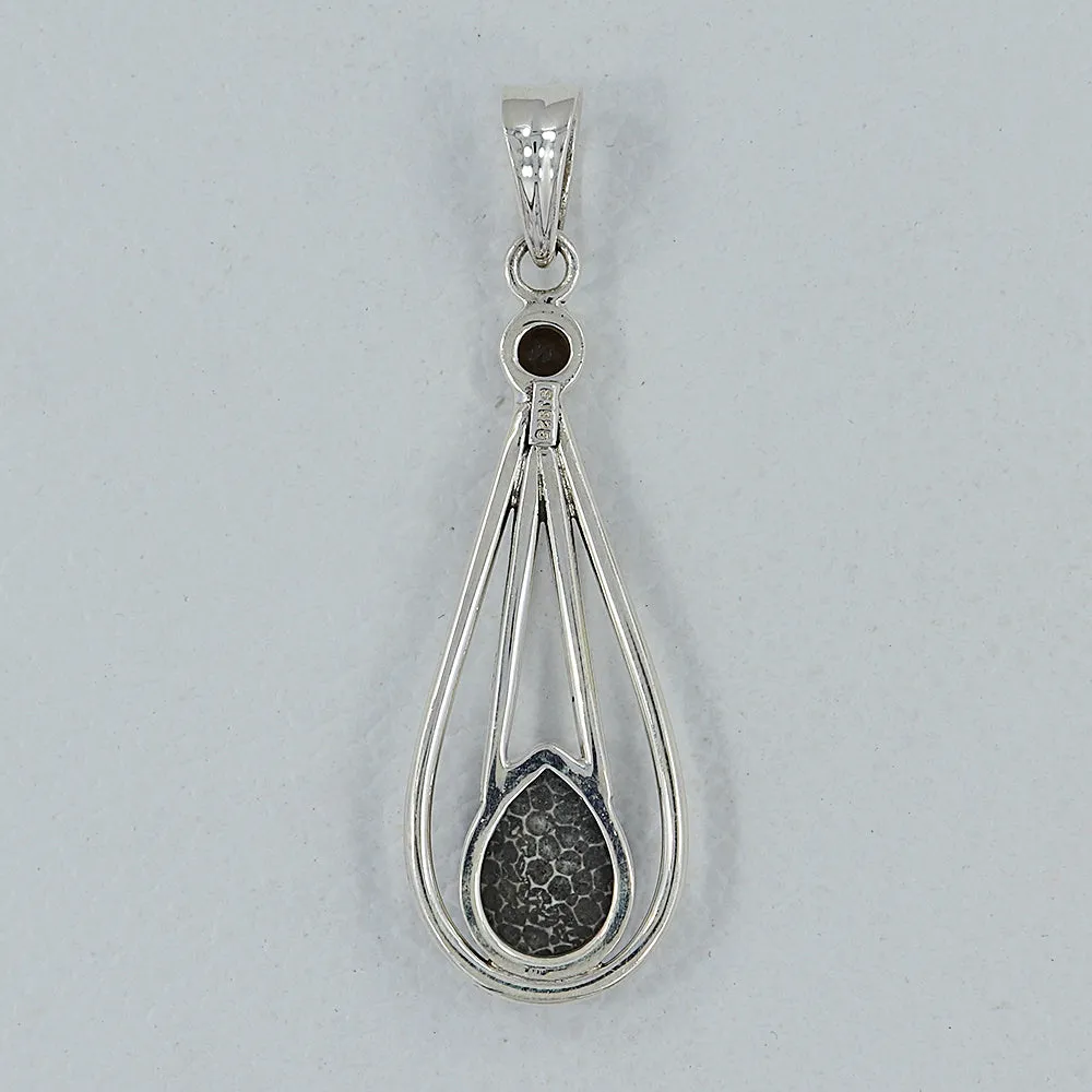 Chrysocolla, Blue Topaz Silver Pendant