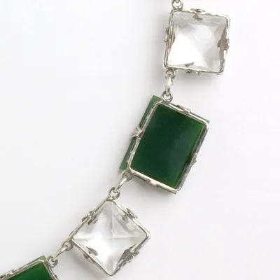 Chrysoprase & Crystal Chicklet Necklace