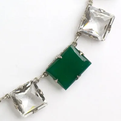 Chrysoprase & Crystal Chicklet Necklace