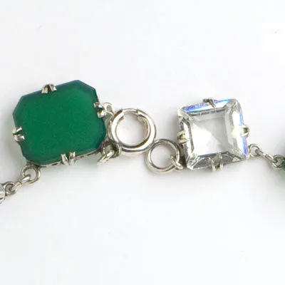 Chrysoprase & Crystal Chicklet Necklace