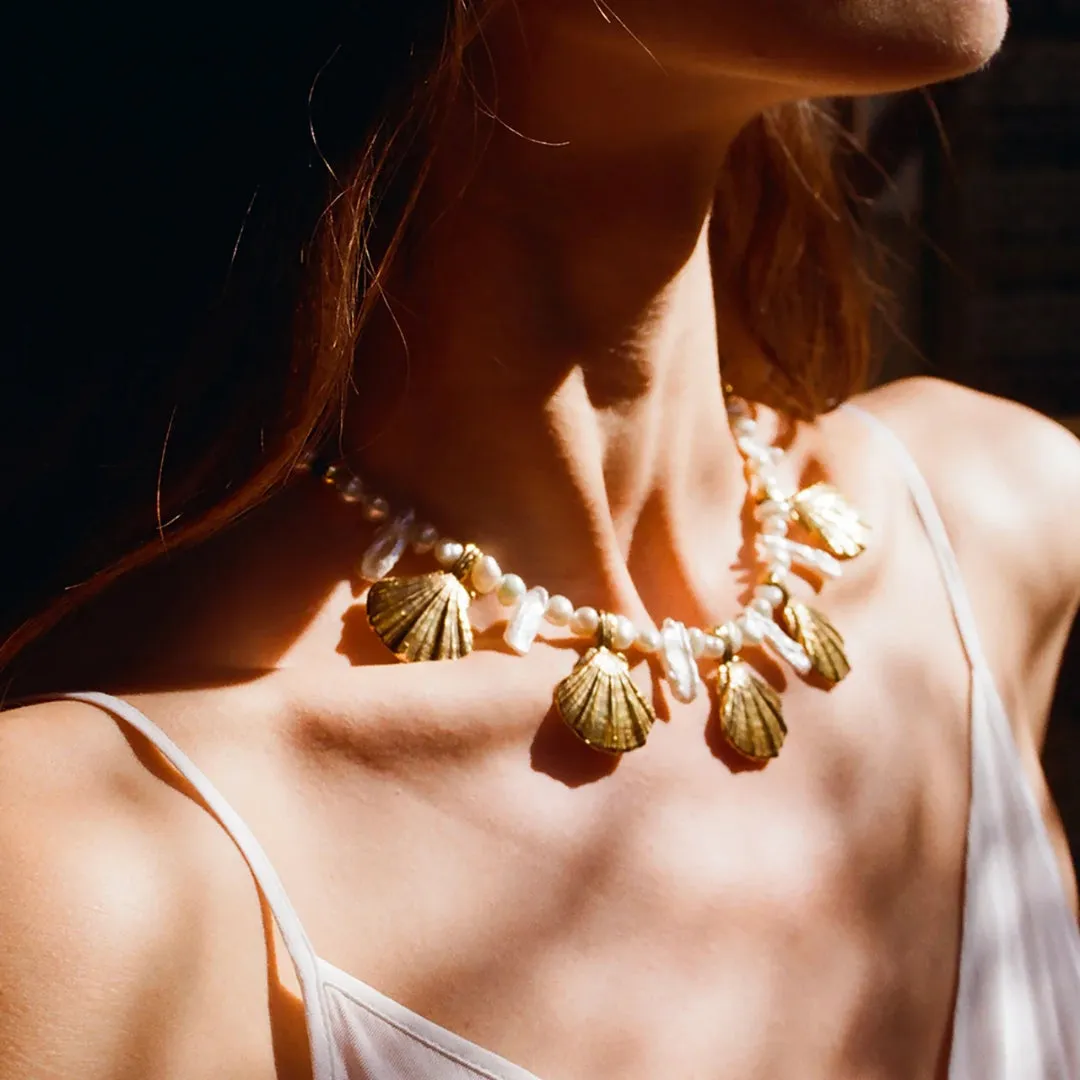 Circe White Pearl Shell Necklace