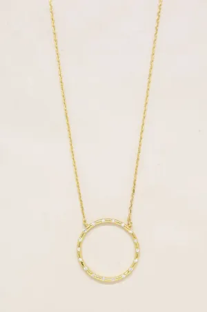 Circle of Love 18k Gold Plated Crystal Pendant Necklace