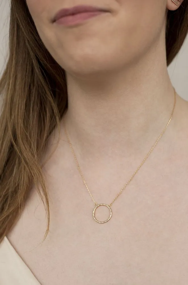 Circle of Love 18k Gold Plated Crystal Pendant Necklace