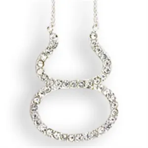 CJZ05 Wholesale Women's Silver Brass with Top Grade Crystal in Clear Taurus Zodiac Chain Pendant
