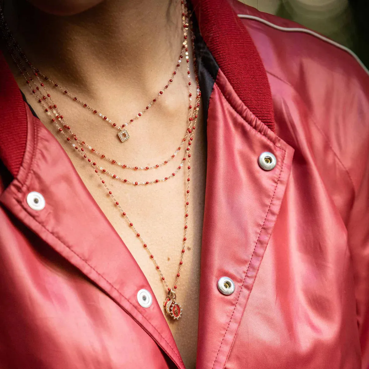 Classic Gigi Necklace - Coral 16.5"