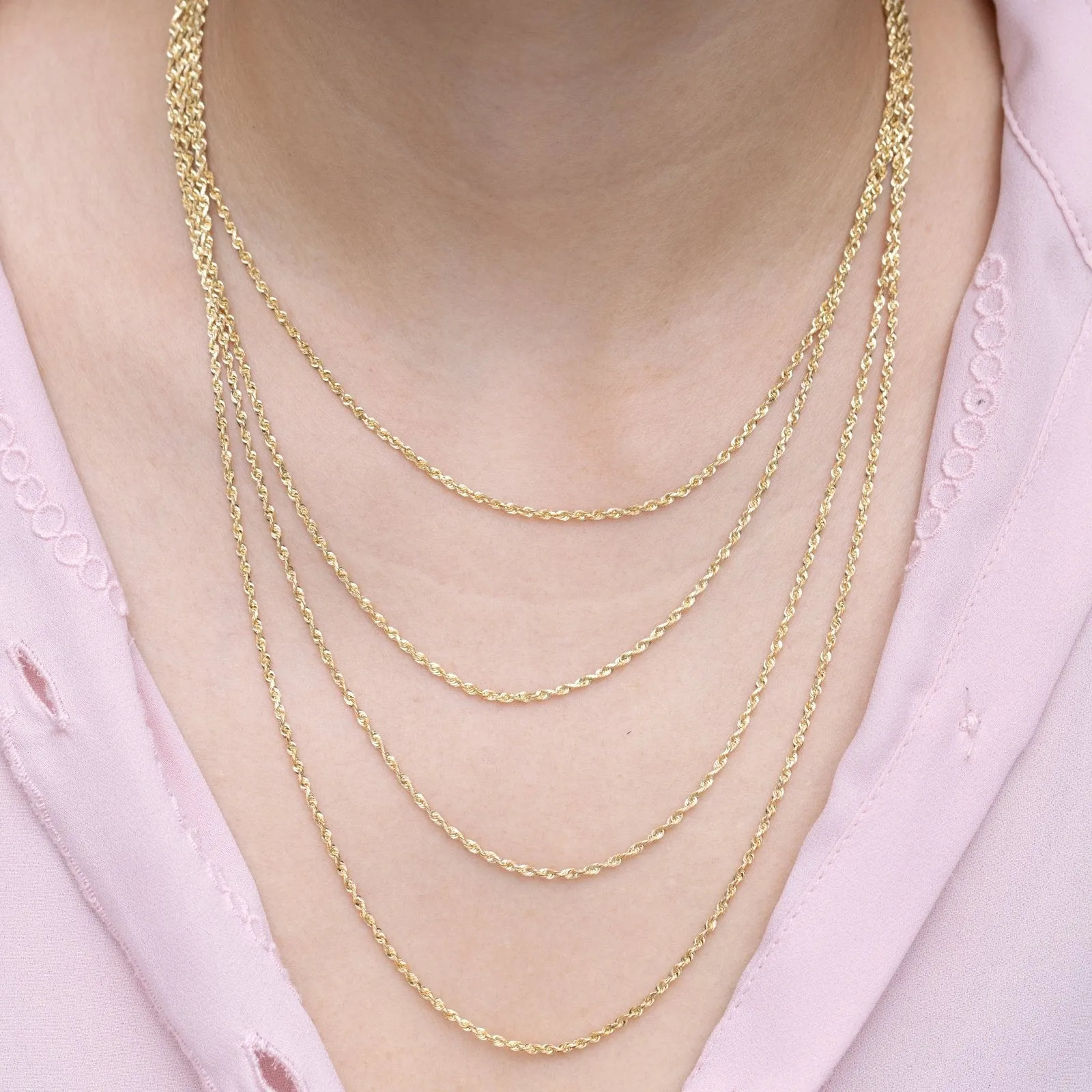 Classic Rope Chain Necklace 10k Gold