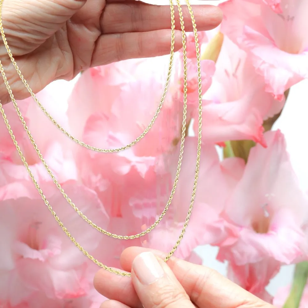Classic Rope Chain Necklace 10k Gold
