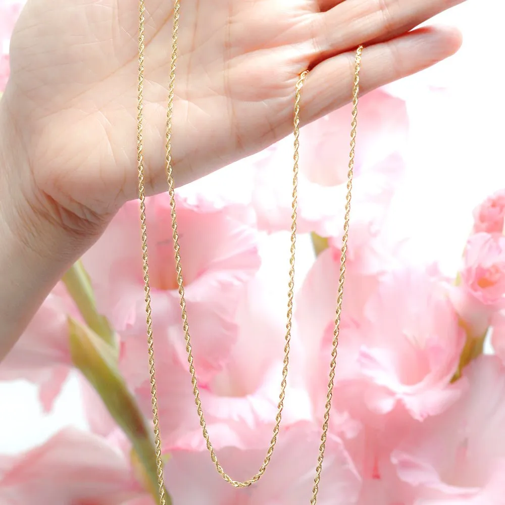 Classic Rope Chain Necklace 10k Gold