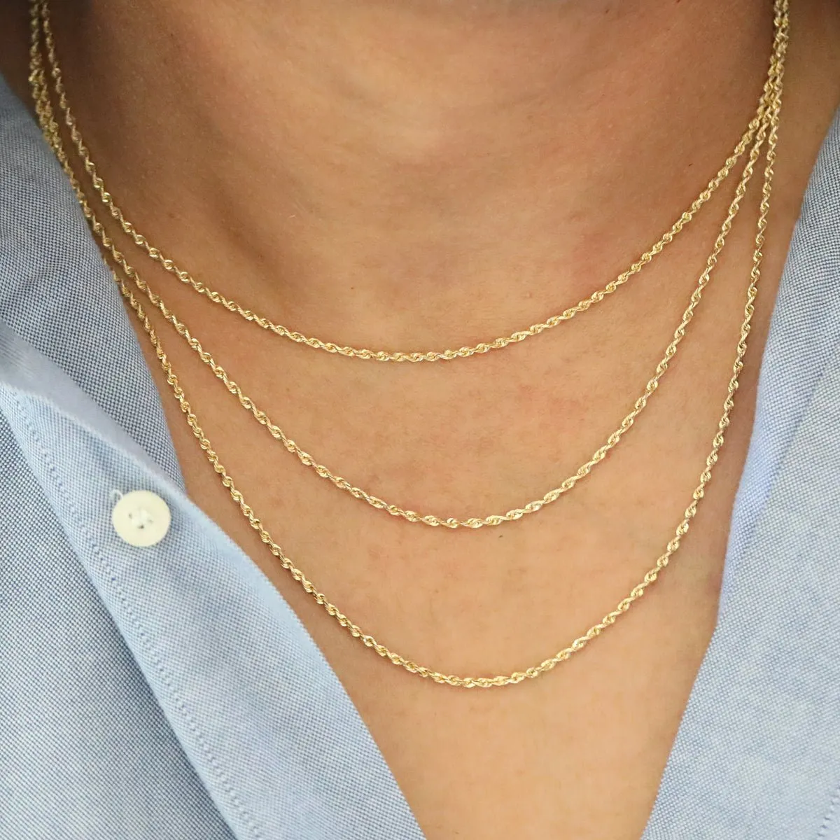 Classic Rope Chain Necklace 10k Gold